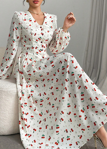 Молочна кежуал, святковий сукня кльош SHEIN з малюнком