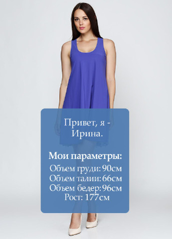 Синее кэжуал платье а-силуэт Crea Concept однотонное