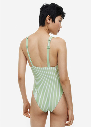 Оливковый летний купальник слитный H&M