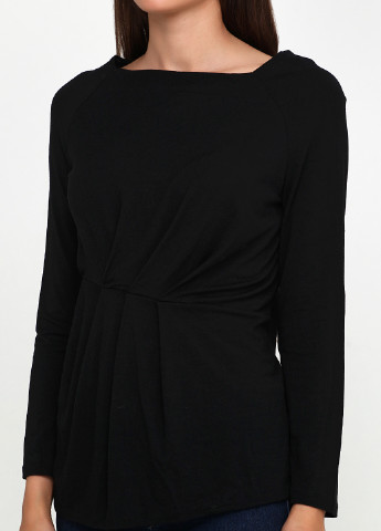Чорна демісезонна блуза з баскою Rinascimento