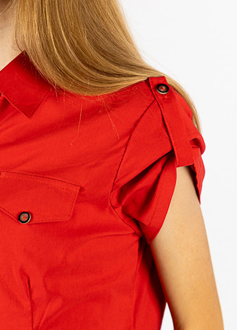Красная кэжуал рубашка однотонная Time of Style