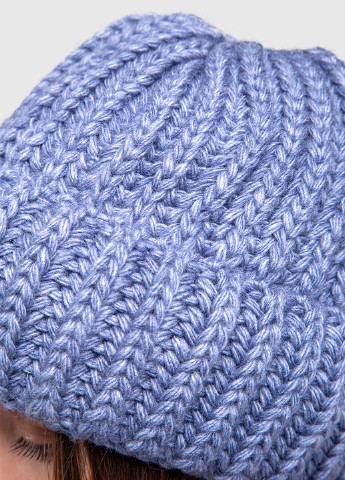 Зимова жіноча тепла вовняна шапка з відворотом на флісовій підкладці 550010 DeMari (254445130)