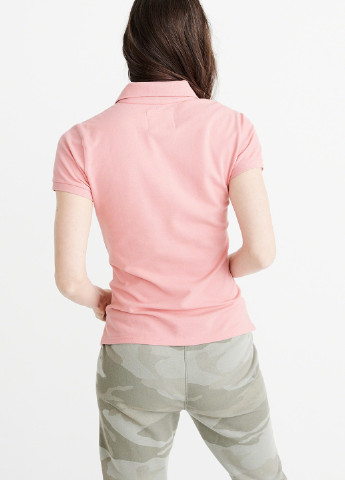 Светло-розовая женская футболка-поло Abercrombie & Fitch однотонная