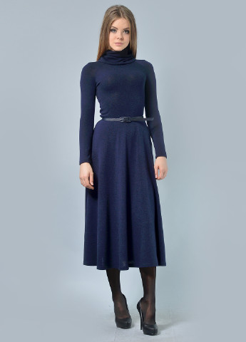 Темно-синя кежуал сукня, сукня сукня-водолазка Lila Kass однотонна