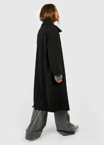 Черное демисезонное Пальто однобортное Boohoo