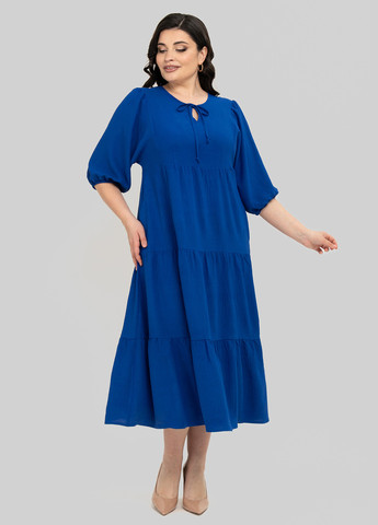 Синее кэжуал платье в стиле ампир A'll Posa однотонное