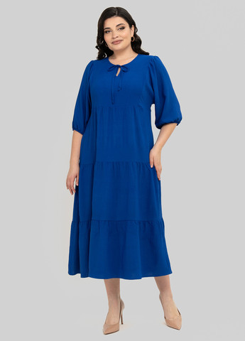 Синее кэжуал платье в стиле ампир A'll Posa однотонное