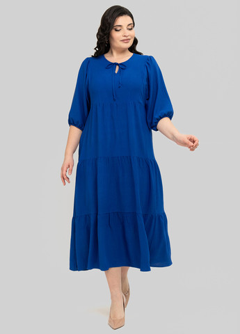 Синее кэжуал платье в стиле ампир A'll Posa однотонное