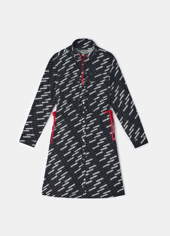 Черное кэжуал платье рубашка Mohito с надписью