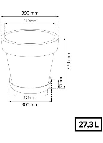 Горщик для квітів LOFLY Н-37см білий (70715-449) Prosperplast (222154902)