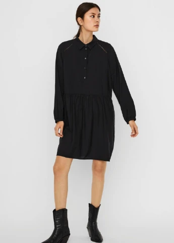 Черное кэжуал платье Vero Moda однотонное