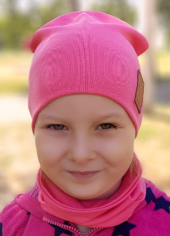 Детская шапка с хомутом КАНТА "Лапка" размер 52-56 розовый (OC-271) Канта (212242464)