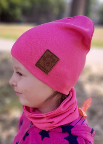 Детская шапка с хомутом КАНТА "Лапка" размер 52-56 розовый (OC-271) Канта (212242464)