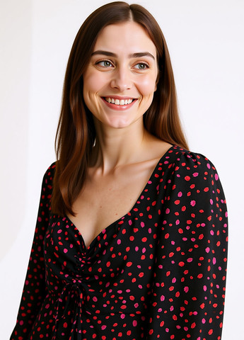 Черное кэжуал платье а-силуэт Reserved розы