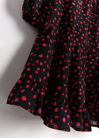 Черное кэжуал платье а-силуэт Reserved розы