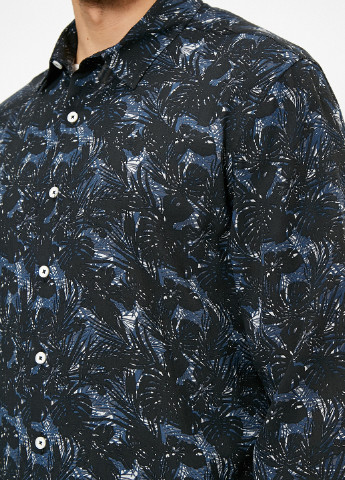 Темно-синяя кэжуал рубашка с рисунком KOTON