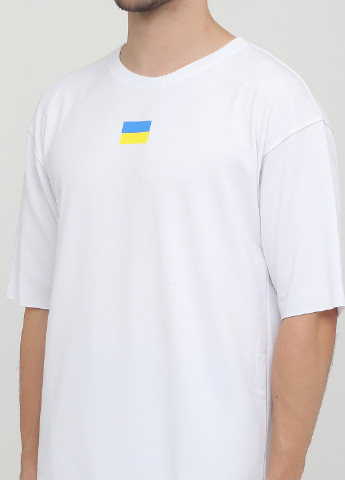 Біла футболка з довгим рукавом Трикомир