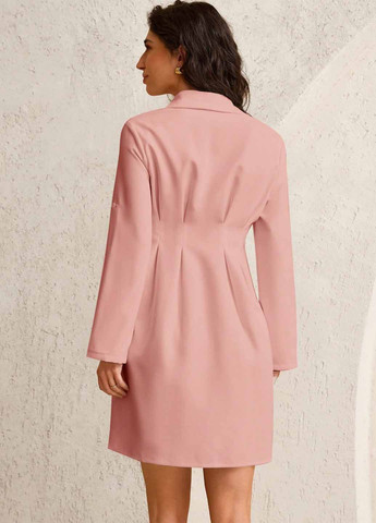 Розовое кэжуал платье рубашка SHEIN однотонное