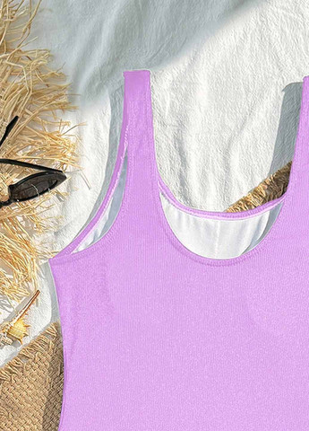 Лиловый летний комплект (купальник, шорты) SHEIN