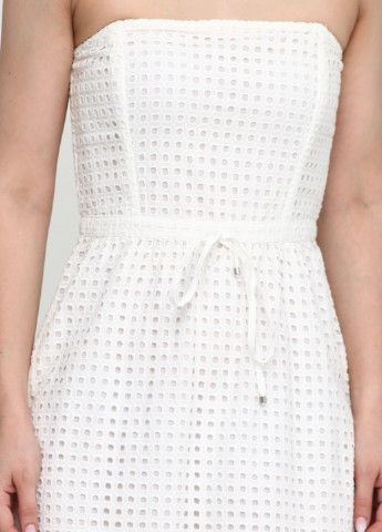 Молочна кежуал сукня з відкритими плечима H&M однотонна