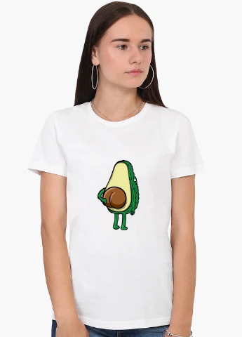Футболка жіноча Авокадо (Avocado) Білий (8976-2032) XXL MobiPrint - (216299595)