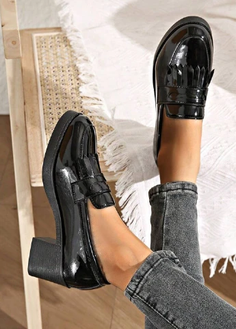 SHEIN Туфлі лофери чорний з штучна шкіра, китай — демісезон (322852025)