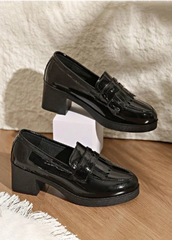 SHEIN Туфлі лофери чорний з штучна шкіра, китай — демісезон (322852025)