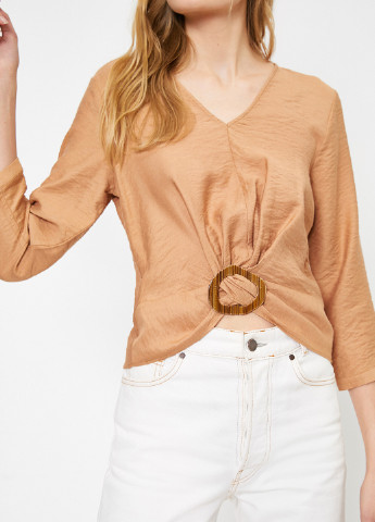 Светло-коричневая летняя блуза KOTON