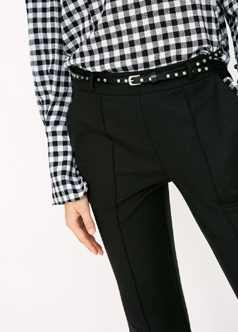 Черные кэжуал демисезонные прямые, укороченные брюки Only