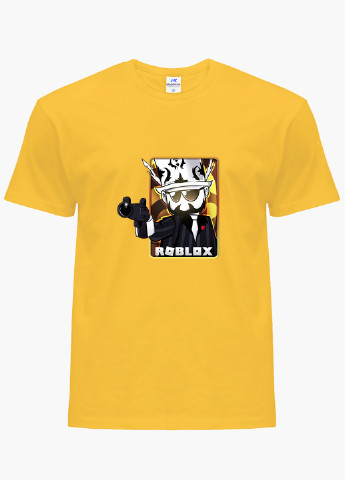 Желтая демисезонная футболка детская роблокс (roblox)(9224-1222) MobiPrint