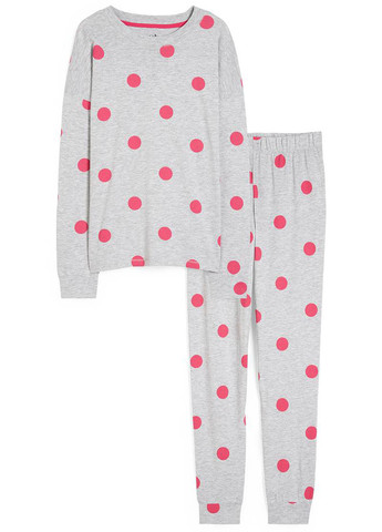 Светло-серая всесезон пижама (лонгслив, брюки) лонгслив + брюки C&A