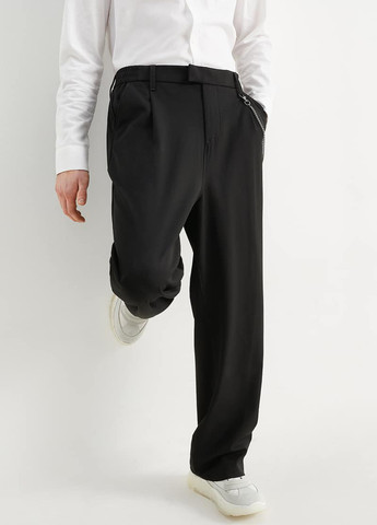 Черные кэжуал демисезонные прямые брюки C&A