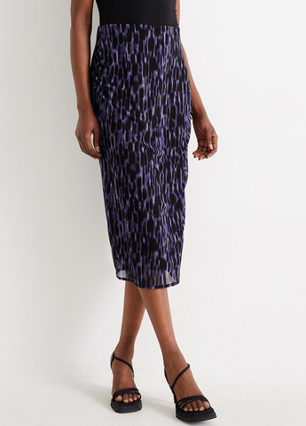 Фиолетовая кэжуал леопардовая юбка C&A