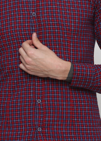 Бордовая кэжуал рубашка в клетку Xagon Man с длинным рукавом