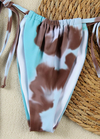 Комбинированный летний купальник (лиф, трусики, юбка) бикини, раздельный SHEIN