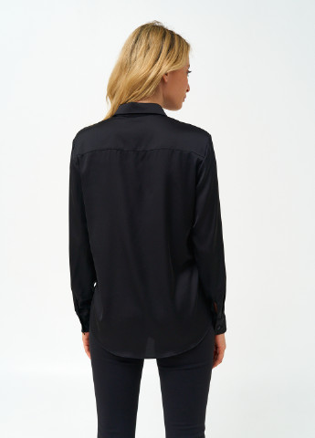Черная демисезонная блуза женская атласная KASTA design