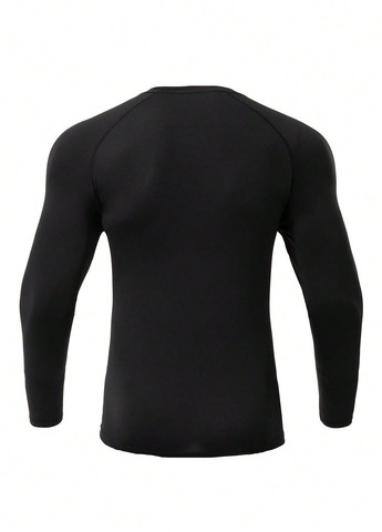 Лонгслів SHEIN однотонний чорний спортивні поліестер