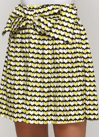 Желтая кэжуал с абстрактным узором юбка Aron клешированная