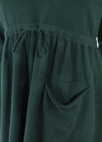 Зеленое кэжуал платье женское зеленое теплое JEANSclub однотонное