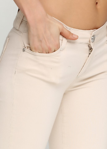 Бежевые джинсовые летние зауженные брюки La CARTE