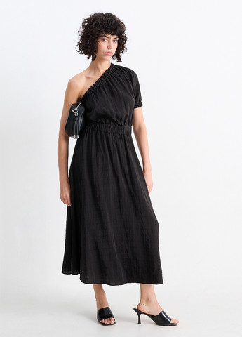 Черное кэжуал платье а-силуэт C&A однотонное