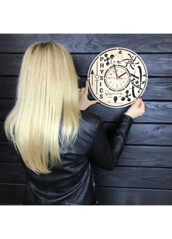 Оригінальний дерев`яний годинник на стіну «Фізика» 7Arts (253567839)