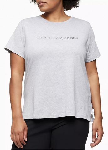 Светло-серая летняя футболка Calvin Klein