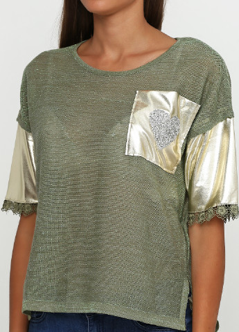 Темно-зелёная блуза Sassofono