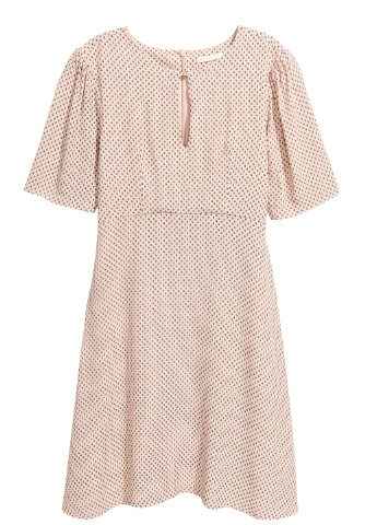 Бежевое кэжуал платье H&M с геометрическим узором
