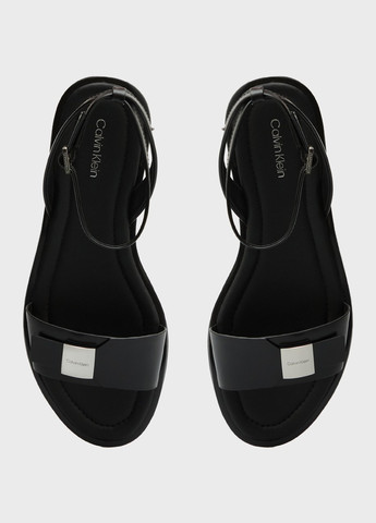 Черные босоножки Calvin Klein с ремешком с логотипом