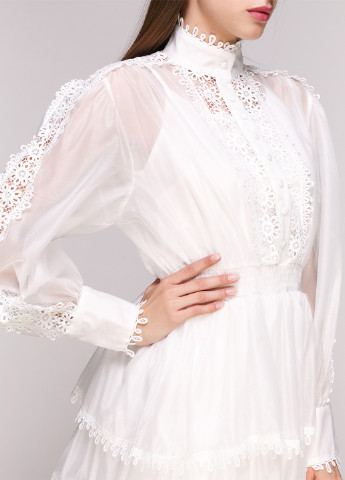 Білий кежуал плаття, сукня кльош No Brand однотонна