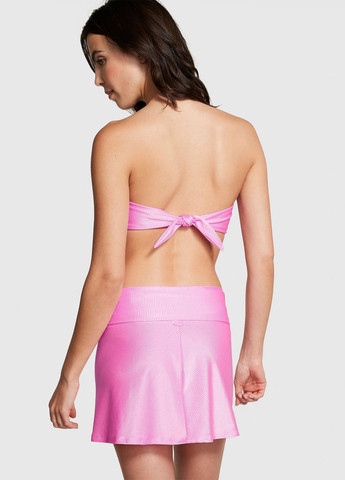 Розовый летний купальник (лиф, трусики, юбка) бандо, раздельный Victoria's Secret