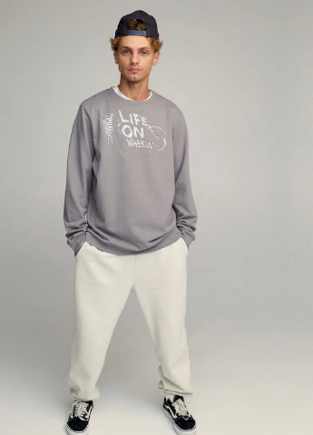 Серый свитшот мужской oversize /no flis/ YAPPI (252258731)