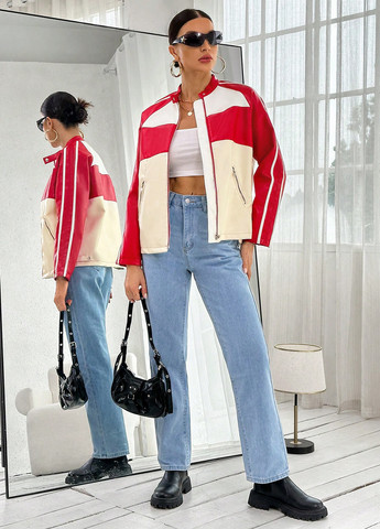 Комбінована демісезонна куртка байкерська SHEIN